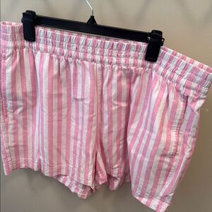 Old Navy Pink and White Striped Women Shorts